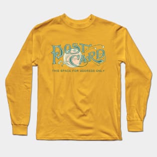 Postcard Collector Fancy Antique Lettering Design Long Sleeve T-Shirt